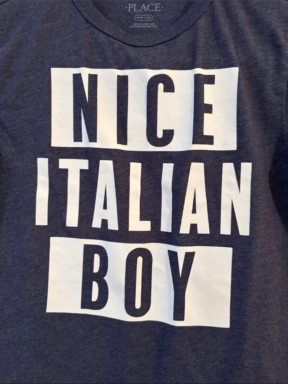 Nice Italian Boy Graphic Tee - Blue Boys Size M 7-8 Children’s Place